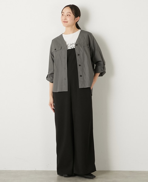 【CNバイオ加工Vネックシャツブルゾン】 詳細画像 グレー 2