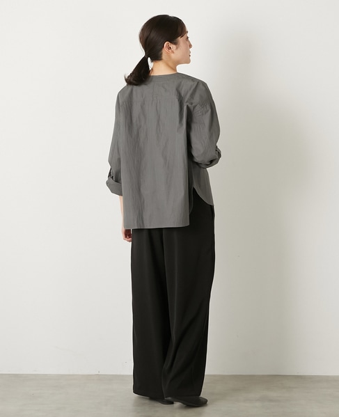 【CNバイオ加工Vネックシャツブルゾン】 詳細画像 グレー 4