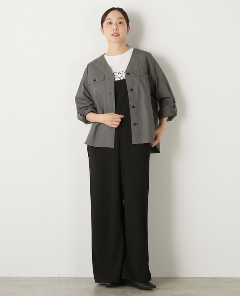 【CNバイオ加工Vネックシャツブルゾン】 詳細画像 グレー 6