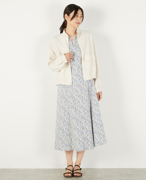 【レーヨンリネンナイロンスタンドジップブルゾン】 詳細画像 キナリ 2