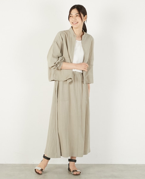 【レーヨンリネンナイロンスタンドジップブルゾン】 詳細画像 グレイッシュベージュ 2