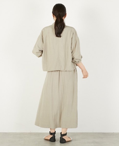 【レーヨンリネンナイロンスタンドジップブルゾン】 詳細画像 グレイッシュベージュ 5