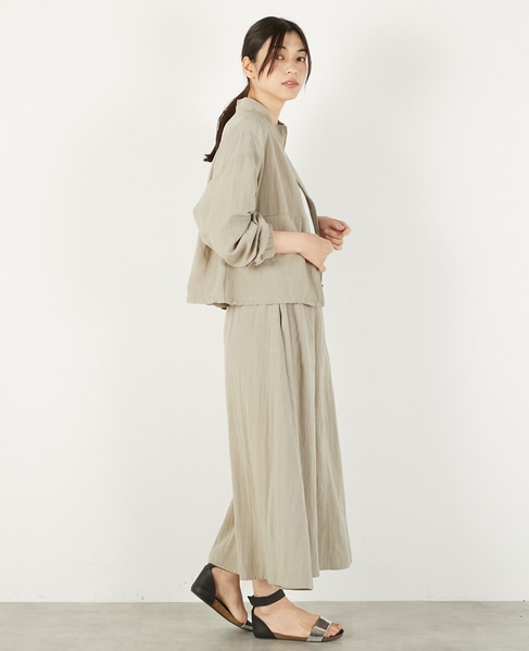 【レーヨンリネンナイロンスタンドジップブルゾン】 詳細画像 グレイッシュベージュ 7