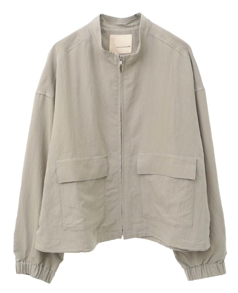 【レーヨンリネンナイロンスタンドジップブルゾン】 詳細画像 グレイッシュベージュ 9
