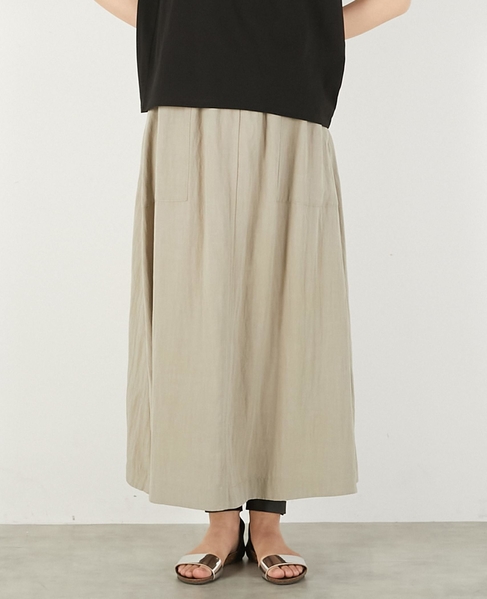 【レーヨンリネンナイロンLポケスカート】 詳細画像 グレイッシュベージュ 1