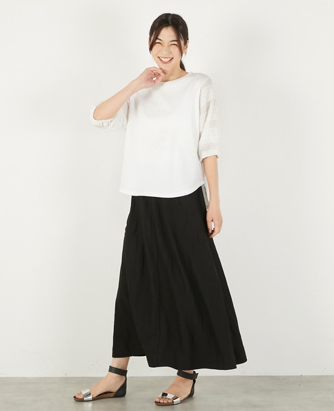 【レーヨンリネンナイロンLポケスカート】 詳細画像 ブラック 2