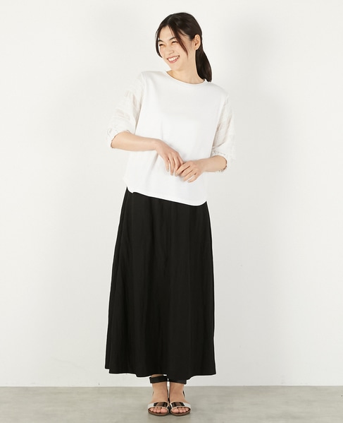 【レーヨンリネンナイロンLポケスカート】 詳細画像 ブラック 7
