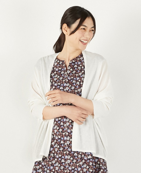 【RYNYシアー天竺ワイドトッパーカーディガン】 詳細画像 オフホワイト 1