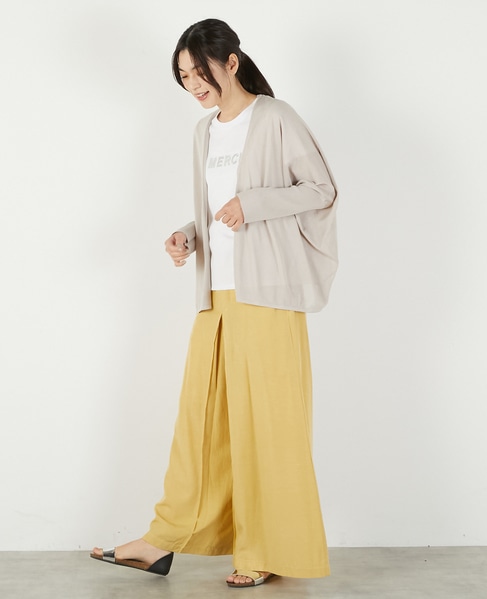 【RYNYシアー天竺ワイドトッパーカーディガン】 詳細画像 グレイッシュベージュ 3