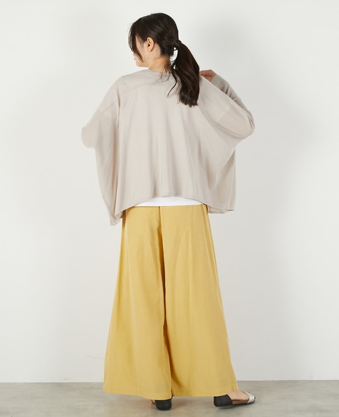 【RYNYシアー天竺ワイドトッパーカーディガン】 詳細画像 グレイッシュベージュ 6