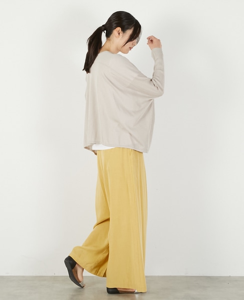 【RYNYシアー天竺ワイドトッパーカーディガン】 詳細画像 グレイッシュベージュ 7