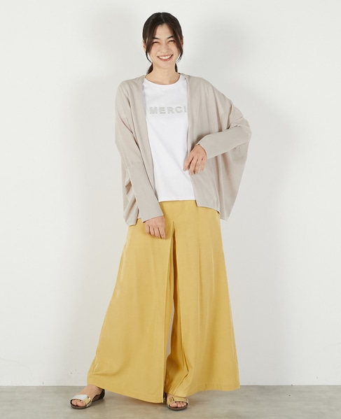 【RYNYシアー天竺ワイドトッパーカーディガン】 詳細画像 グレイッシュベージュ 8