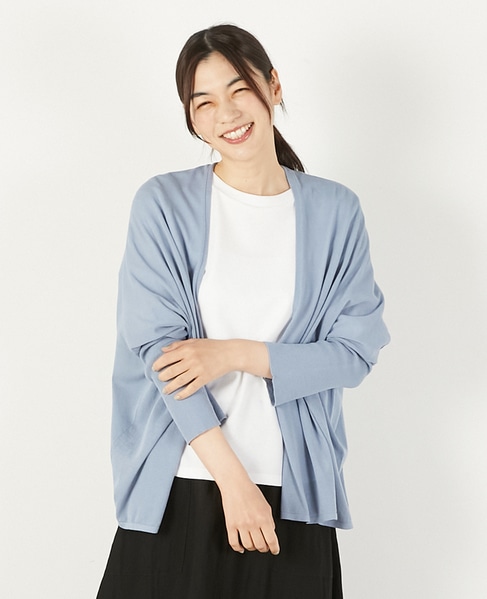 【RYNYシアー天竺ワイドトッパーカーディガン】 詳細画像 ブルー 1