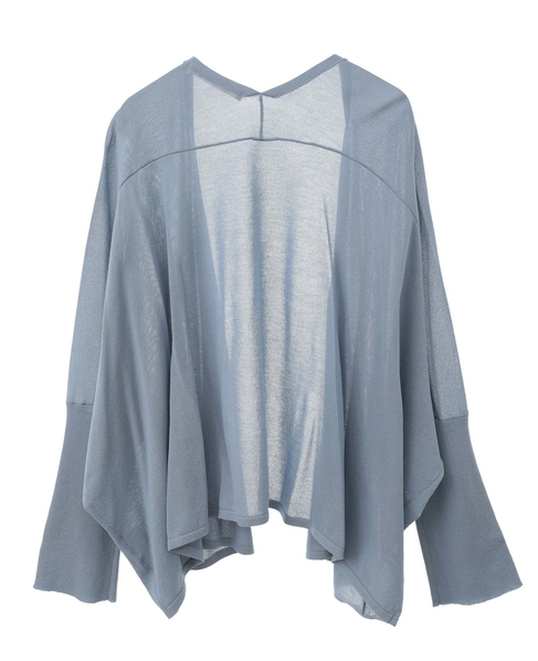 【RYNYシアー天竺ワイドトッパーカーディガン】 詳細画像 ブルー 10