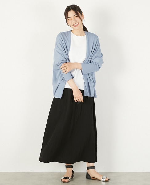 【RYNYシアー天竺ワイドトッパーカーディガン】 詳細画像 ブルー 2