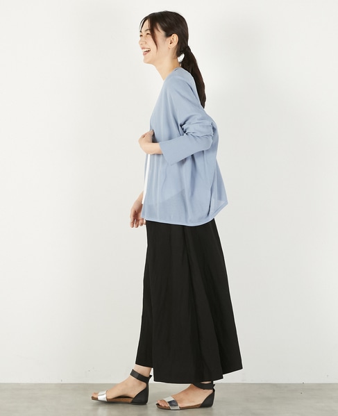 【RYNYシアー天竺ワイドトッパーカーディガン】 詳細画像 ブルー 3