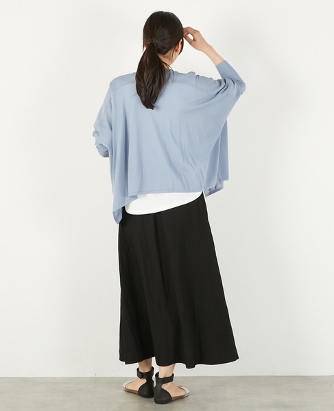 【RYNYシアー天竺ワイドトッパーカーディガン】 詳細画像 ブルー 5