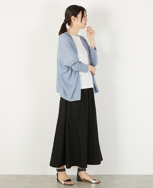 【RYNYシアー天竺ワイドトッパーカーディガン】 詳細画像 ブルー 6