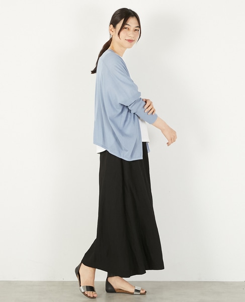 【RYNYシアー天竺ワイドトッパーカーディガン】 詳細画像 ブルー 7