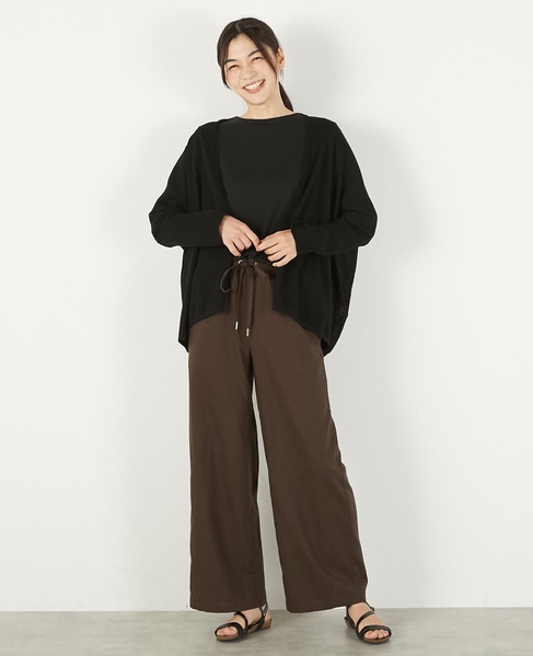 【RYNYシアー天竺ワイドトッパーカーディガン】 詳細画像 ブラック 2