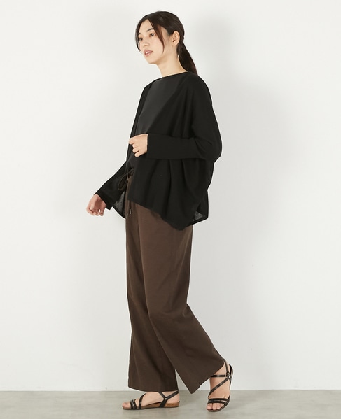 【RYNYシアー天竺ワイドトッパーカーディガン】 詳細画像 ブラック 3