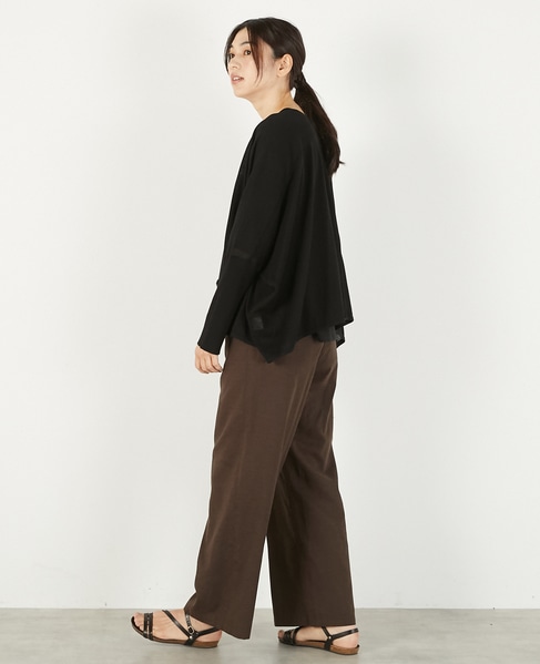 【RYNYシアー天竺ワイドトッパーカーディガン】 詳細画像 ブラック 5