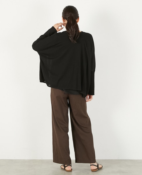 【RYNYシアー天竺ワイドトッパーカーディガン】 詳細画像 ブラック 6