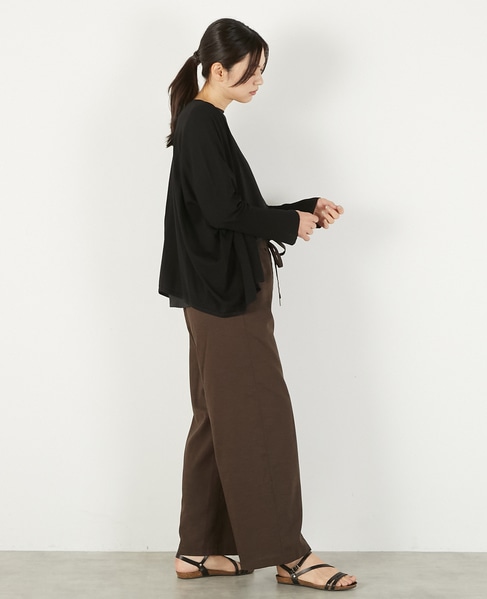 【RYNYシアー天竺ワイドトッパーカーディガン】 詳細画像 ブラック 7
