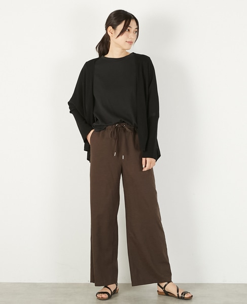 【RYNYシアー天竺ワイドトッパーカーディガン】 詳細画像 ブラック 9