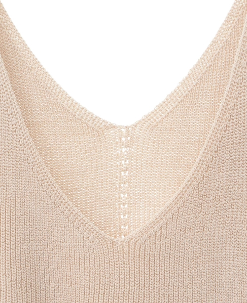 【麻タッチ片畦キャミ型ベスト】 詳細画像 ベージュ 11