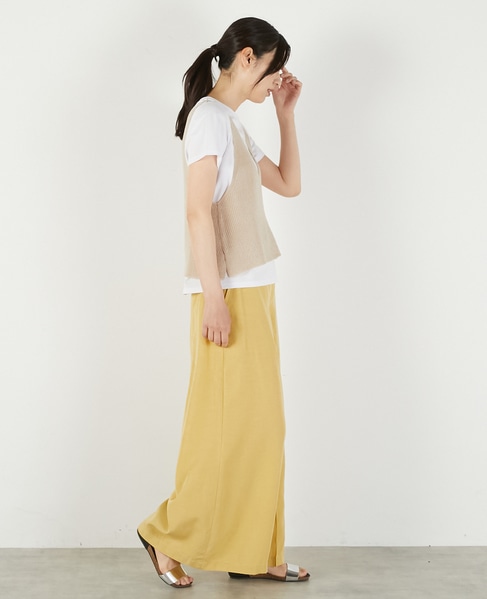 【麻タッチ片畦キャミ型ベスト】 詳細画像 ベージュ 7