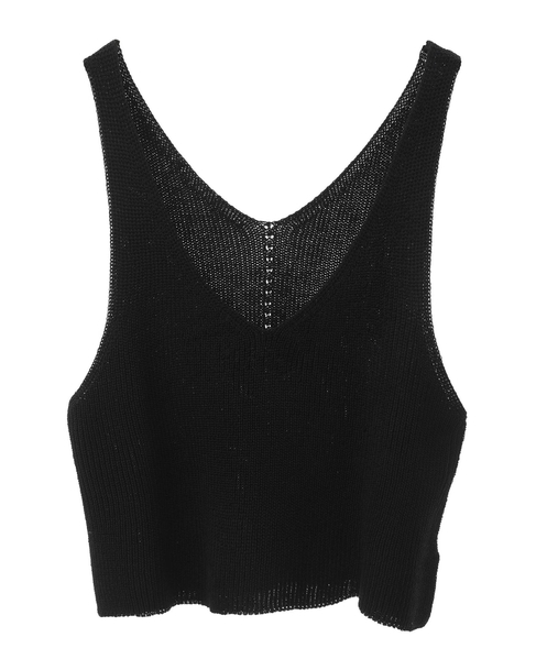 【麻タッチ片畦キャミ型ベスト】 詳細画像 ブラック 8