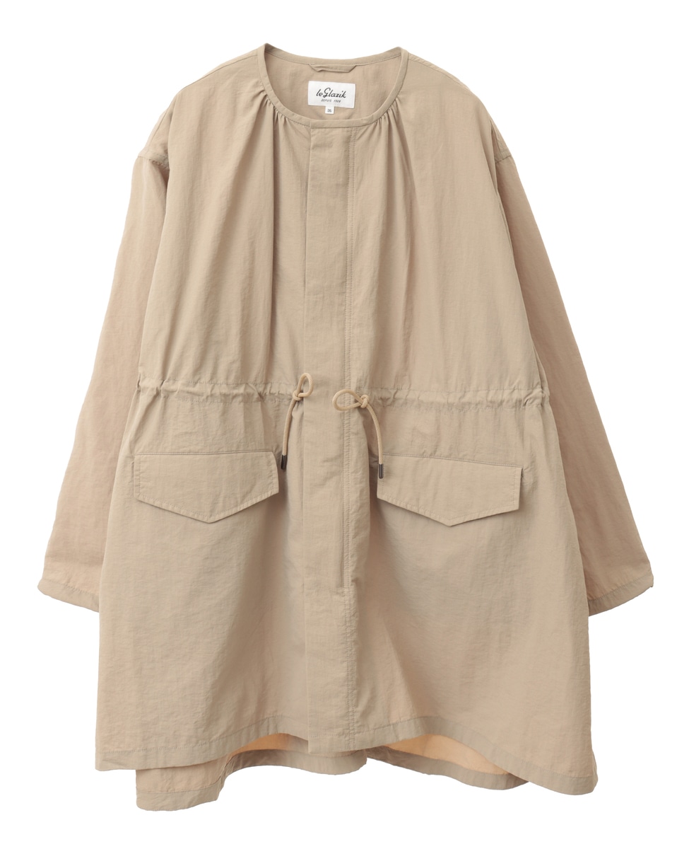 le Glazik ベージュ ノーカラージャケット