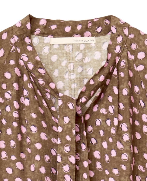 【ドットPtタックスリーブタイワンピース】 詳細画像 ブラウン 13