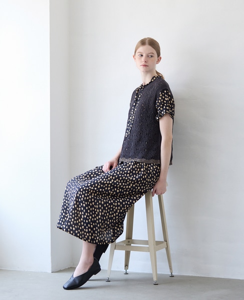 【ドットPtタックスリーブタイワンピース】 詳細画像 ブラック 2