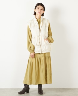 【モダールエステルクレープ切替ワンピース】