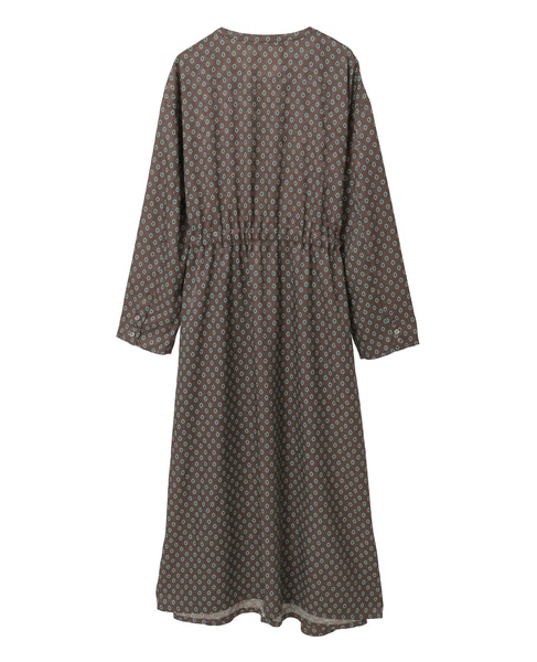 【小紋プリントフレアワンピース】 詳細画像 ブラウン 12