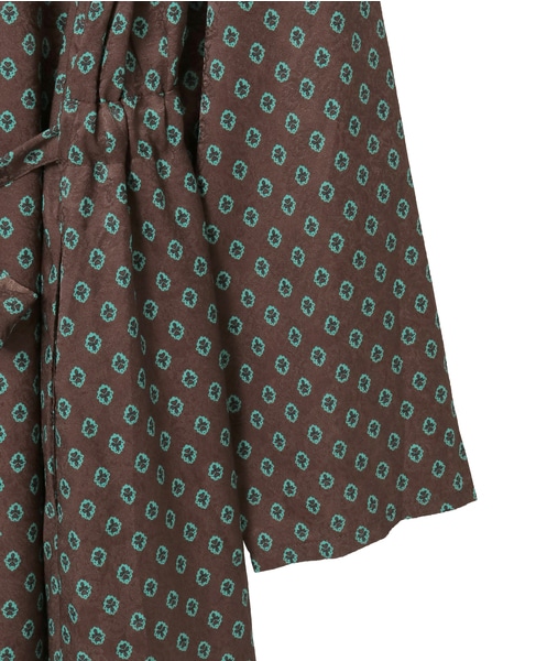 【小紋プリントフレアワンピース】 詳細画像 ブラウン 14