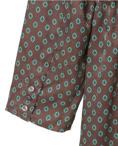 【小紋プリントフレアワンピース】 詳細画像 ブラウン 15