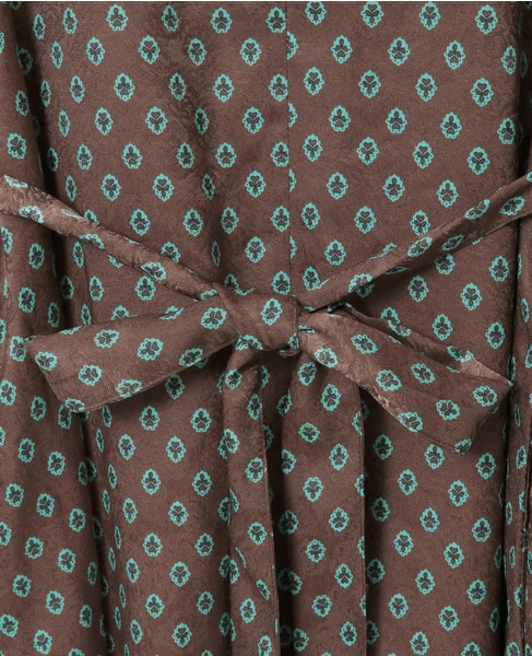 【小紋プリントフレアワンピース】 詳細画像 ブラウン 17