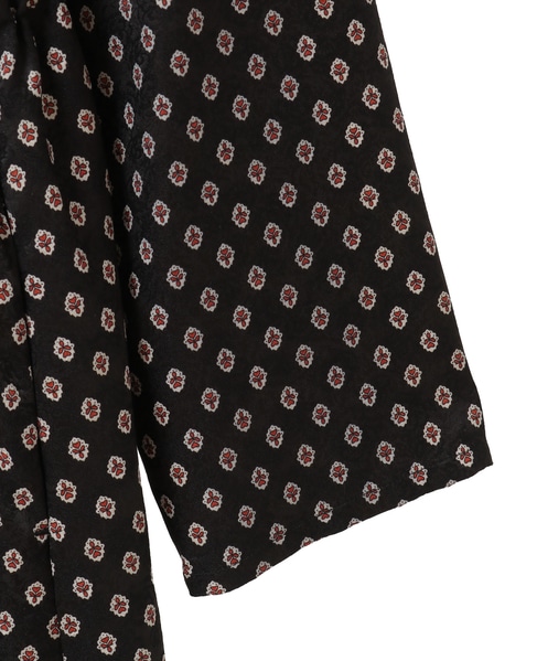 【小紋プリントフレアワンピース】 詳細画像 ブラック 12