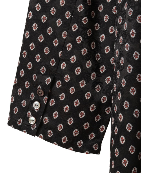 【小紋プリントフレアワンピース】 詳細画像 ブラック 13