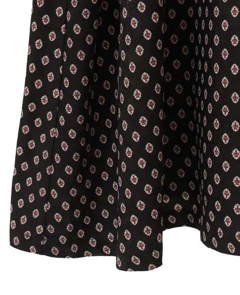【小紋プリントフレアワンピース】 詳細画像 ブラック 14