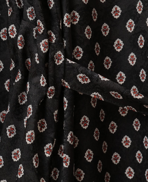 【小紋プリントフレアワンピース】 詳細画像 ブラック 15