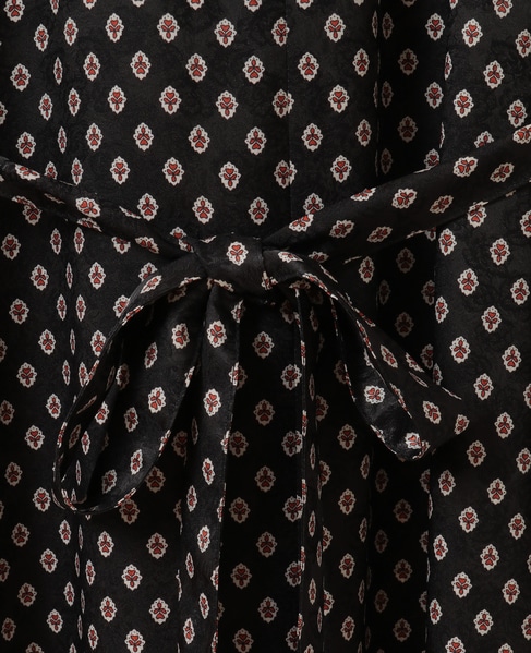 【小紋プリントフレアワンピース】 詳細画像 ブラック 16