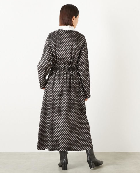 【小紋プリントフレアワンピース】 詳細画像 ブラック 5