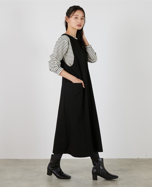 【両面起毛2WAYジャンパースカート】 詳細画像 ブラック 13