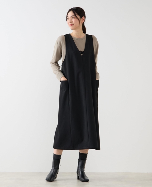 【両面起毛2WAYジャンパースカート】 詳細画像 ブラック 7