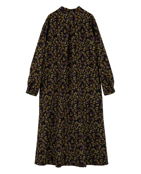 【ボタニカルプリントシャツワンピース】 詳細画像 ブラック 10