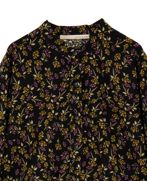 【ボタニカルプリントシャツワンピース】 詳細画像 ブラック 11